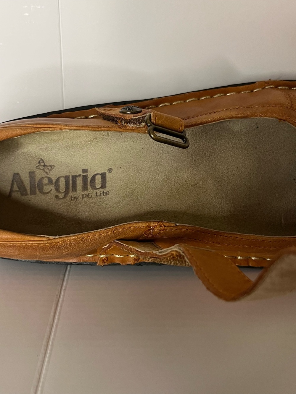 Alegria Belle MaryJane Leather Comfort Shoes Light Cognac EU 40 US 9.5 -10 - Picture 16 of 16